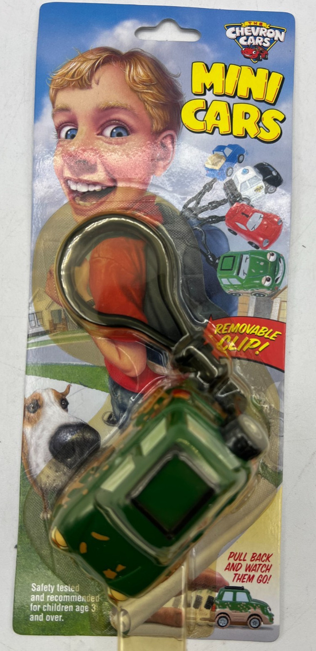 Chevron Cars Freddy 4-Wheeler Mini Car Pull Back Clip Keychain 2000 New Sealed